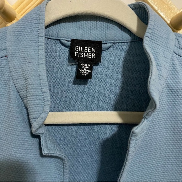 Eileen Fisher Light Blue Textured Cotton Jacket size XS - Picture 4 of 8